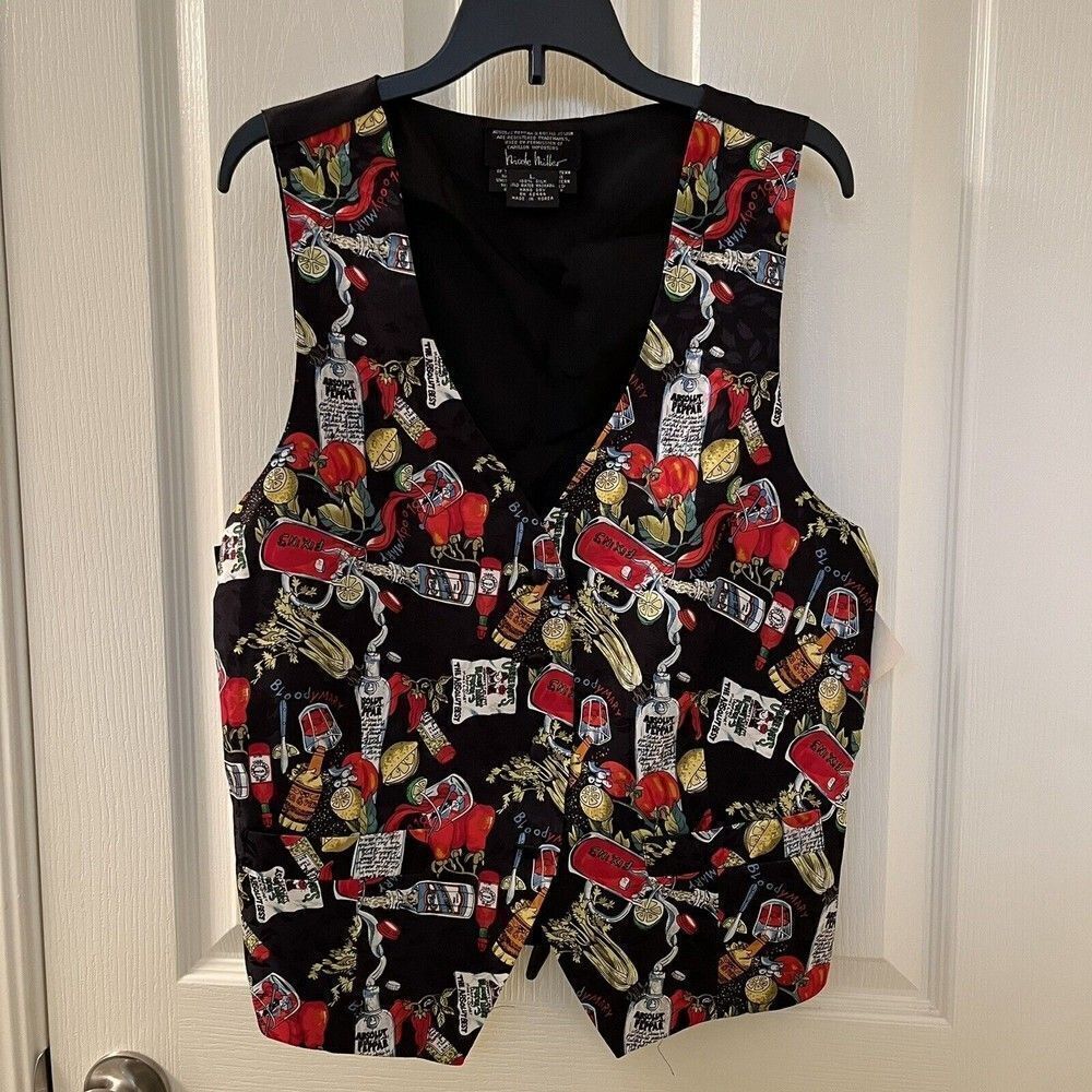 VTG Nicole Miller Silk Vest Women's Large NWT